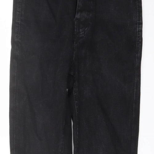 Denim & Co. Mens Black Cotton Straight Jeans Size 32 in L30 in Regular Button