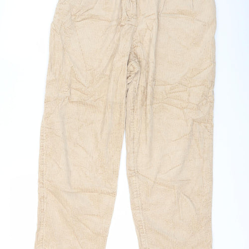 H&M Womens Beige Cotton Chino Trousers Size 10 L25 in Regular Button