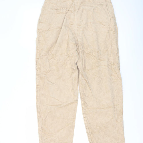 H&M Womens Beige Cotton Chino Trousers Size 10 L25 in Regular Button