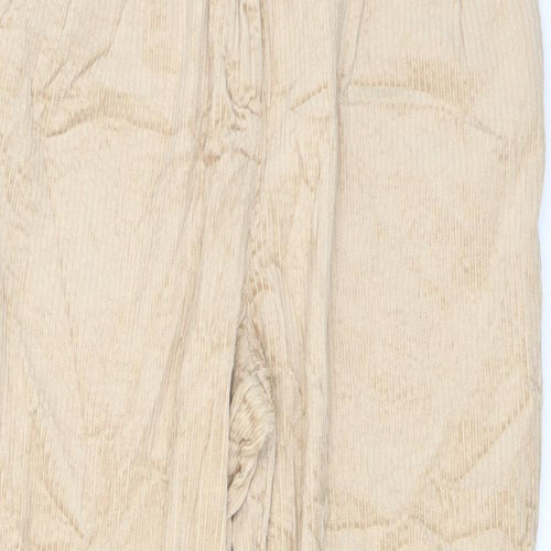 H&M Womens Beige Cotton Chino Trousers Size 10 L25 in Regular Button
