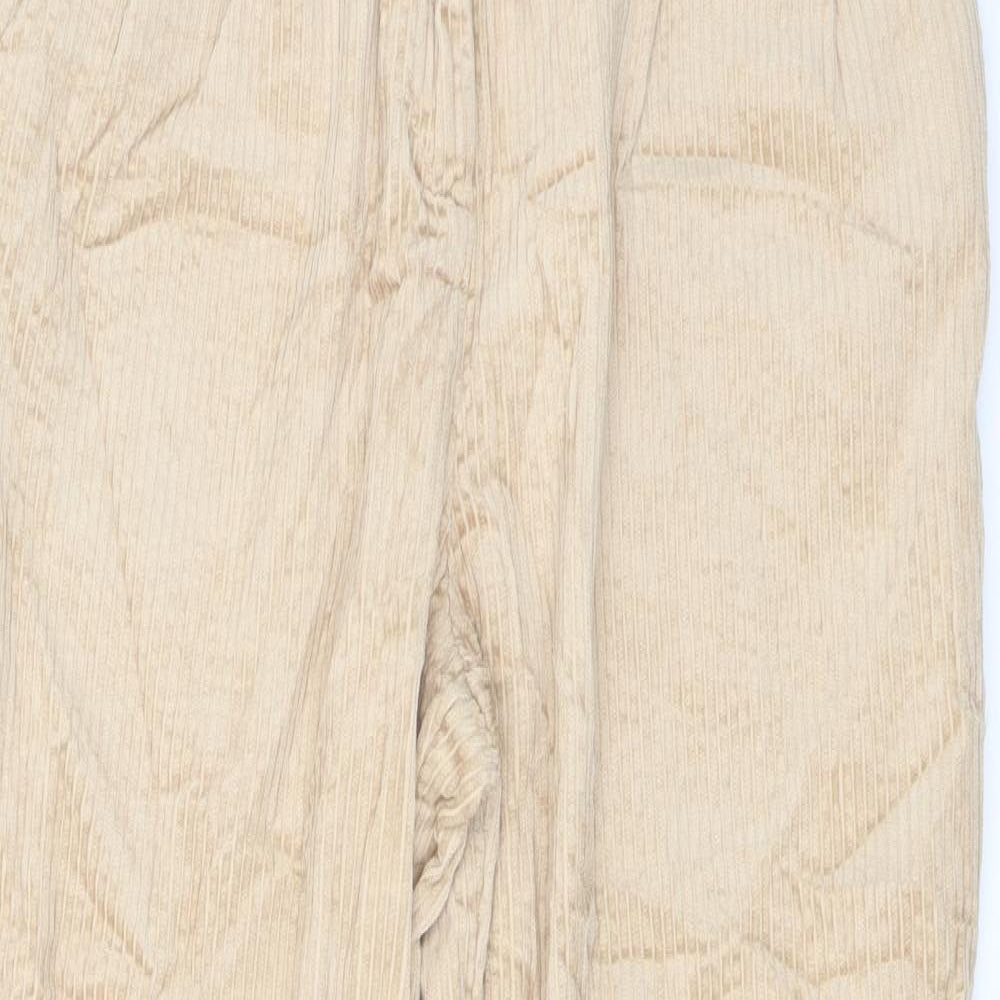 H&M Womens Beige Cotton Chino Trousers Size 10 L25 in Regular Button