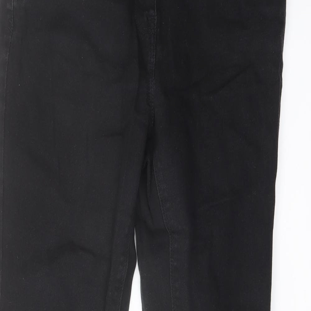 NEXT Womens Black Cotton Skinny Jeans Size 12 L28 in Regular Button