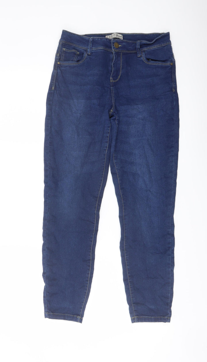 Denim & Co. Womens Blue Cotton Jegging Jeans Size 12 L26 in Regular Button