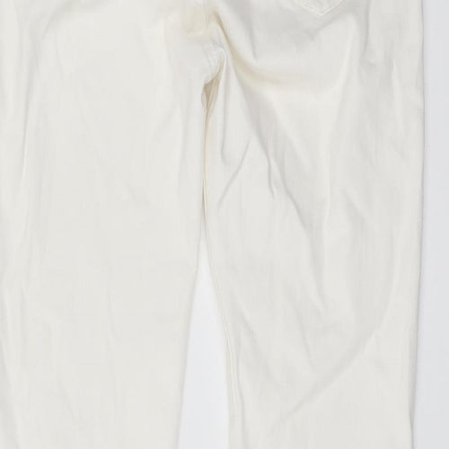 Marks and Spencer Womens Ivory Cotton Skinny Jeans Size 10 L26 in Regular Button