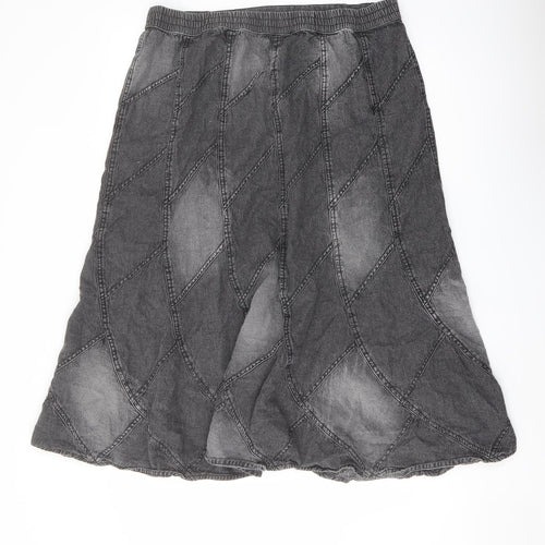 Klass Womens Grey Cotton Flare Skirt Size 18
