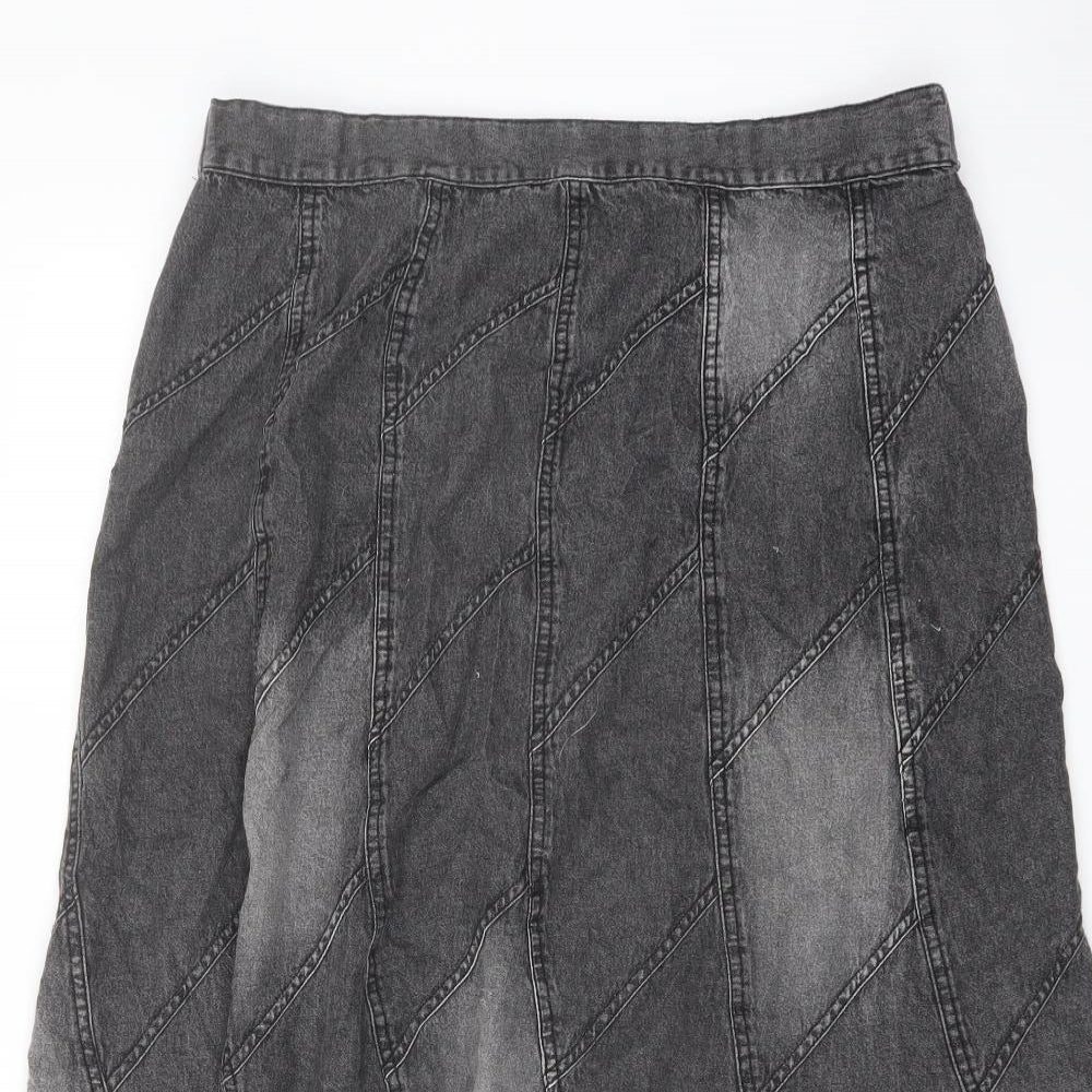 Klass Womens Grey Cotton Flare Skirt Size 18