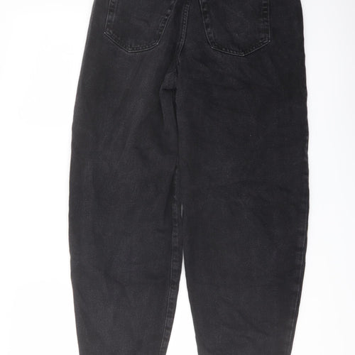 F&F Womens Black Cotton Mom Jeans Size 6 L26 in Regular Button