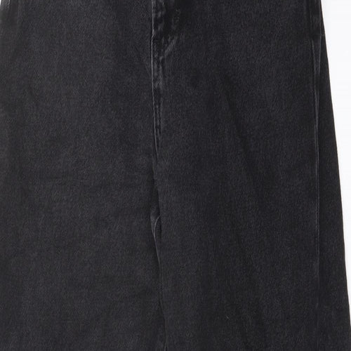 F&F Womens Black Cotton Mom Jeans Size 6 L26 in Regular Button
