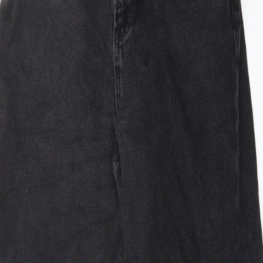F&F Womens Black Cotton Mom Jeans Size 6 L26 in Regular Button