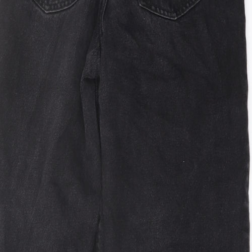 F&F Womens Black Cotton Mom Jeans Size 6 L26 in Regular Button