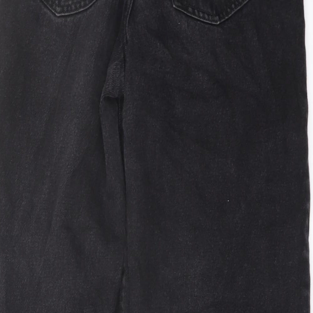 F&F Womens Black Cotton Mom Jeans Size 6 L26 in Regular Button