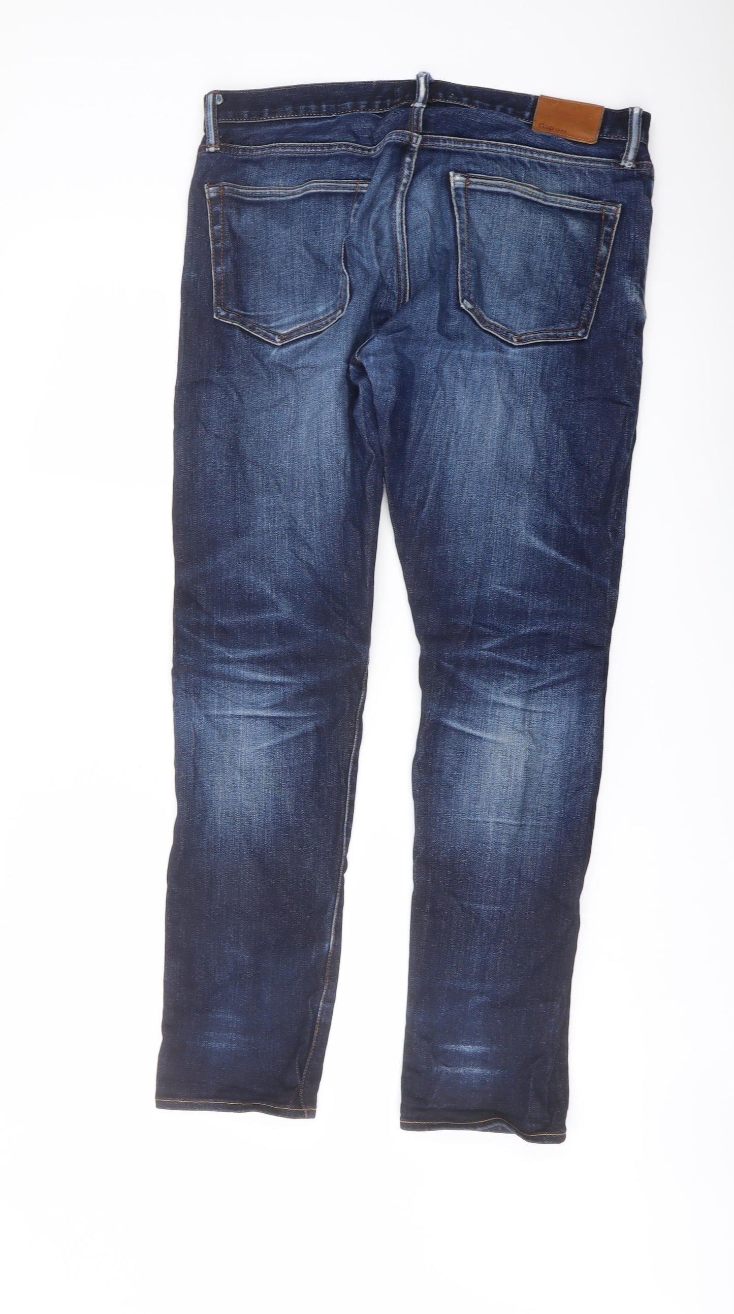 Gap Mens Blue Cotton Skinny Jeans Size 34 in L30 in Regular Button