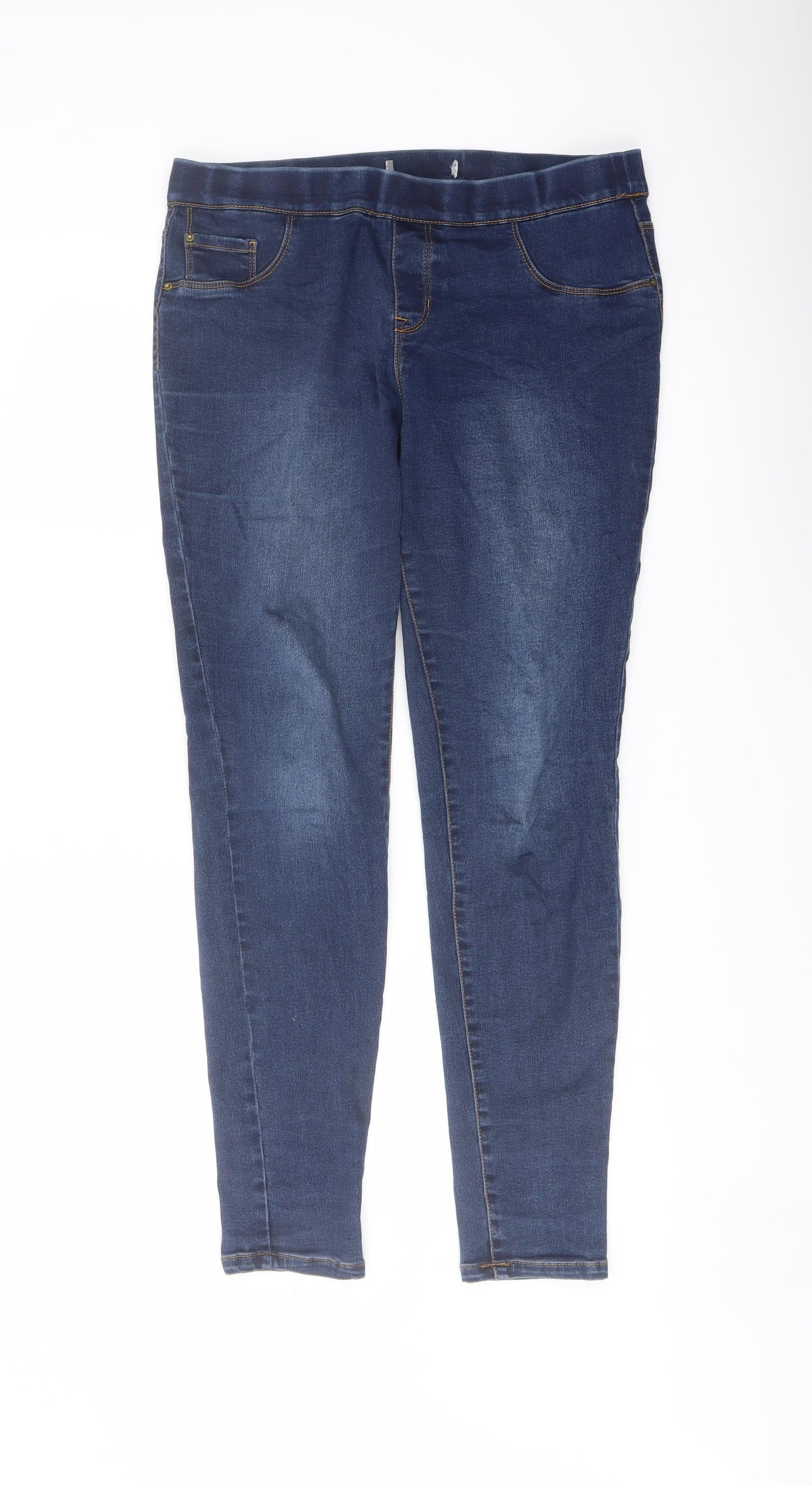 George Womens Blue Cotton Jegging Jeans Size 12 L29 in Regular