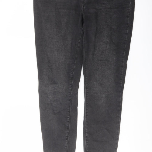 Denim & Co. Womens Grey Cotton Skinny Jeans Size 16 L28 in Regular Button