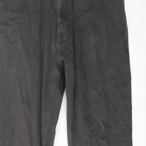 Marks and Spencer Mens Grey Cotton Straight Jeans Size 36 in L31 in Slim Button