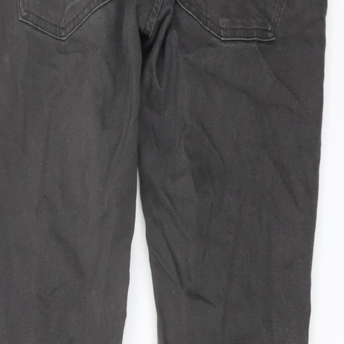 Marks and Spencer Mens Grey Cotton Straight Jeans Size 36 in L31 in Slim Button
