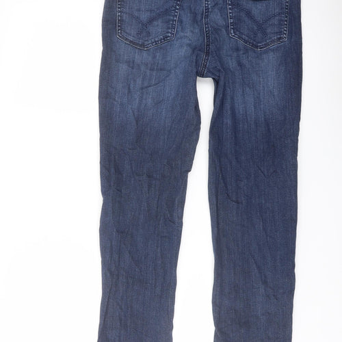 TU Womens Blue Cotton Boyfriend Jeans Size 12 L27 in Regular Button