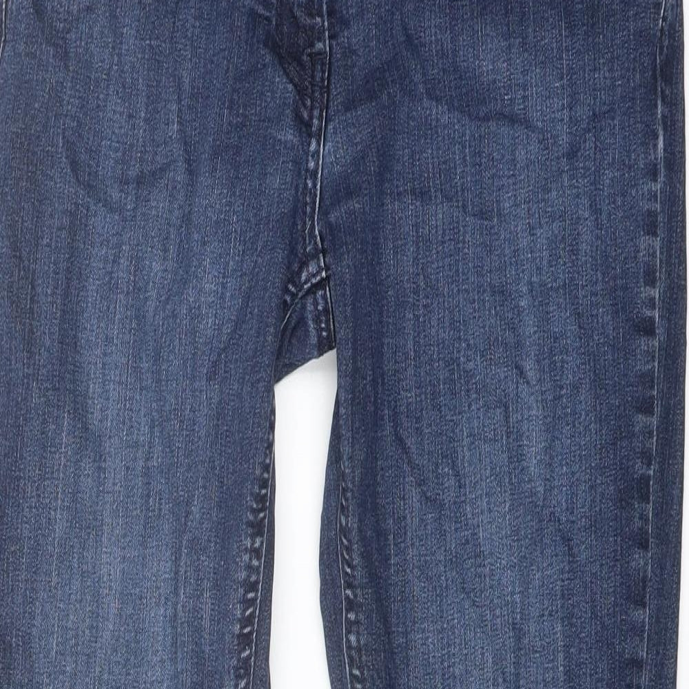 TU Womens Blue Cotton Boyfriend Jeans Size 12 L27 in Regular Button
