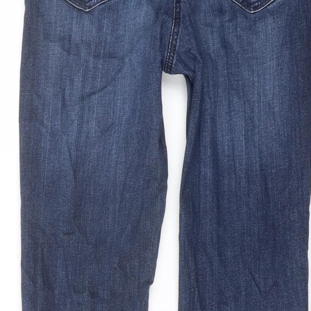 TU Womens Blue Cotton Boyfriend Jeans Size 12 L27 in Regular Button