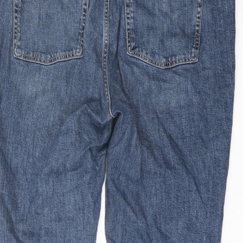 Mango Womens Blue Cotton Mom Jeans Size 24 L26 in Regular Button
