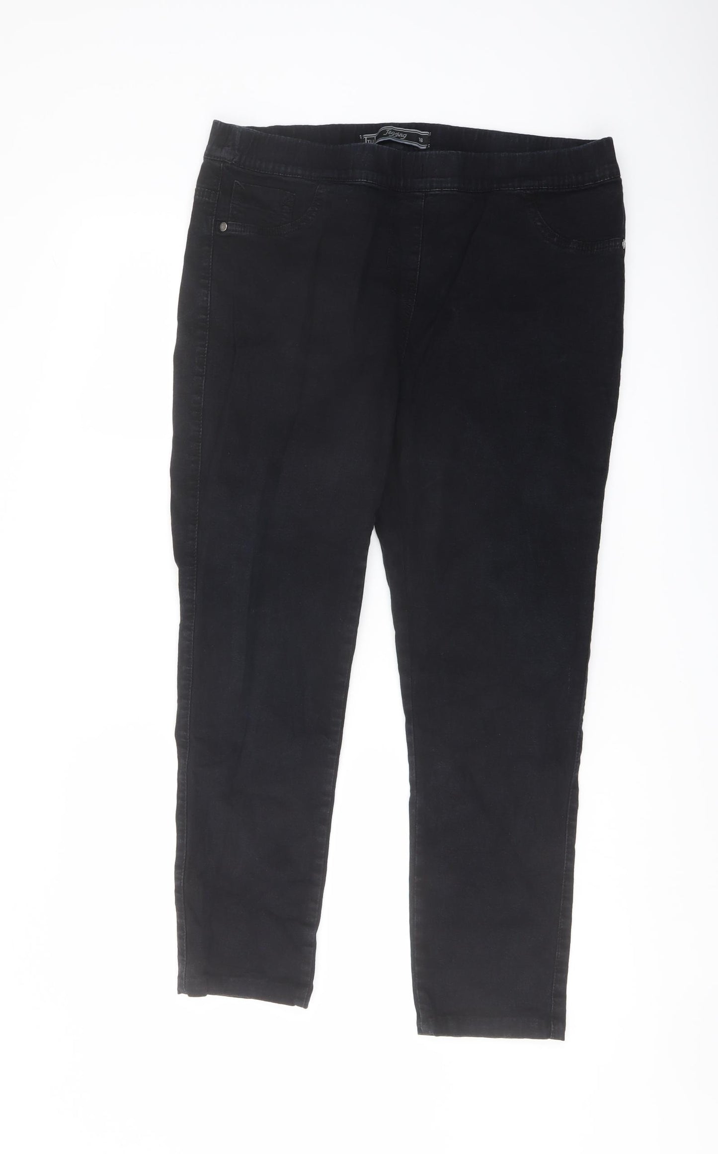 TU Womens Blue Cotton Jegging Jeans Size 16 L26 in Regular