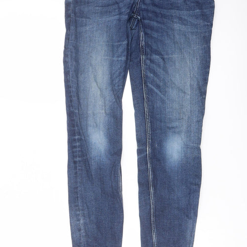 Stradivarius Womens Blue Cotton Skinny Jeans Size 10 L27 in Regular Button