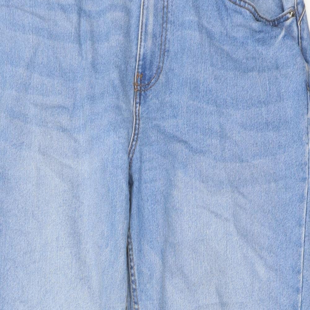 Denim & Co. Womens Blue Cotton Mom Jeans Size 16 L28 in Regular Button