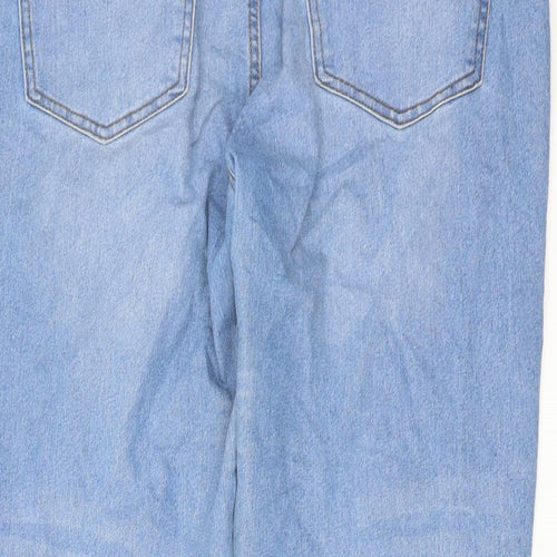 Denim & Co. Womens Blue Cotton Mom Jeans Size 16 L28 in Regular Button