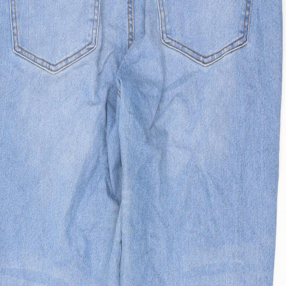Denim & Co. Womens Blue Cotton Mom Jeans Size 16 L28 in Regular Button