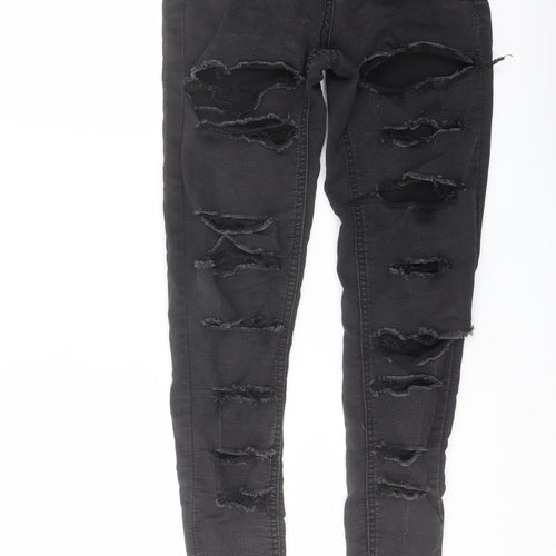 PARISIAN SIGNATURE Womens Grey Cotton Skinny Jeans Size 6 L27 in Regular Button