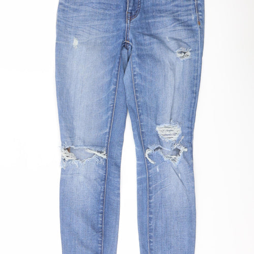 Madewell Womens Blue Cotton Skinny Jeans Size 24 in L29 in Regular Button