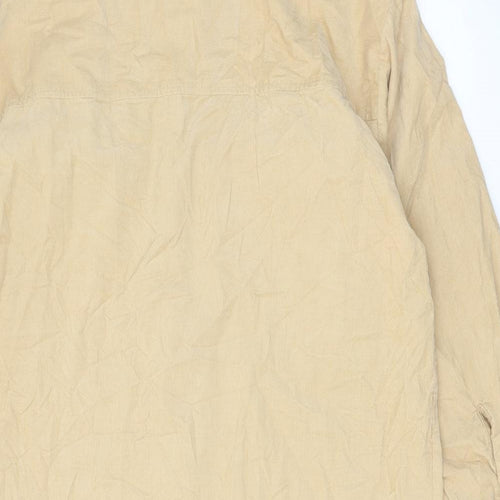 Zara Girls Beige Cotton Tunic Button-Up Size 13-14 Years Collared Button
