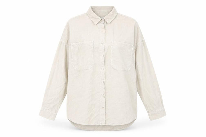 Pull&Bear Womens Beige Cotton Basic Button-Up Size S Collared