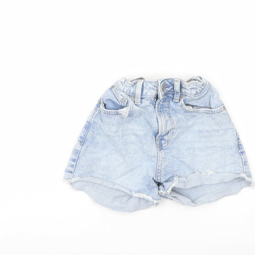 Gap Girls Blue Cotton Hot Pants Shorts Size 12 Years Regular Zip