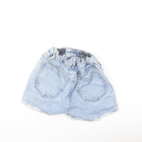 Gap Girls Blue Cotton Hot Pants Shorts Size 12 Years Regular Zip