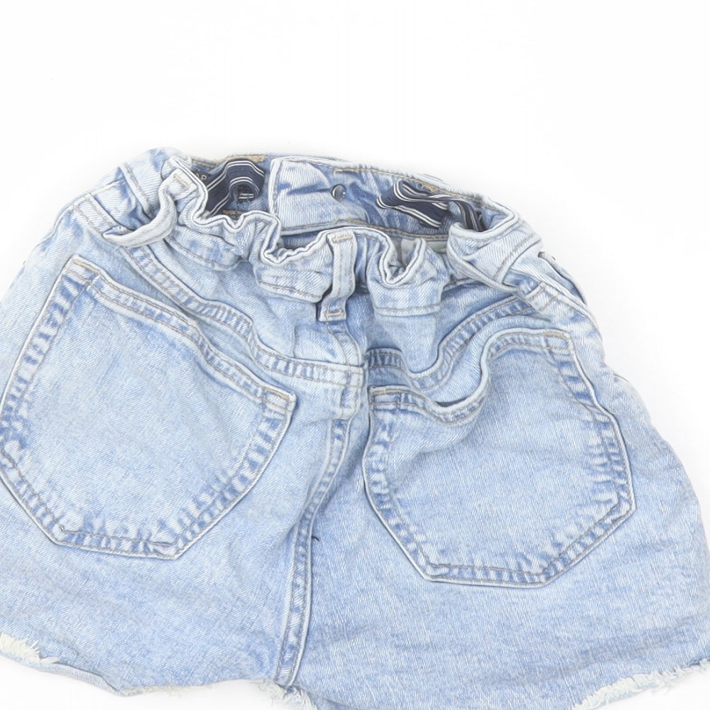 Gap Girls Blue Cotton Hot Pants Shorts Size 12 Years Regular Zip