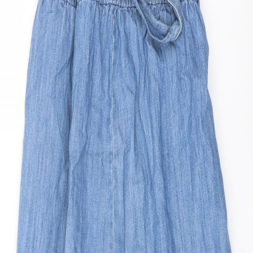 F&F Womens Blue Cotton Jumpsuit One-Piece Size 16 Button