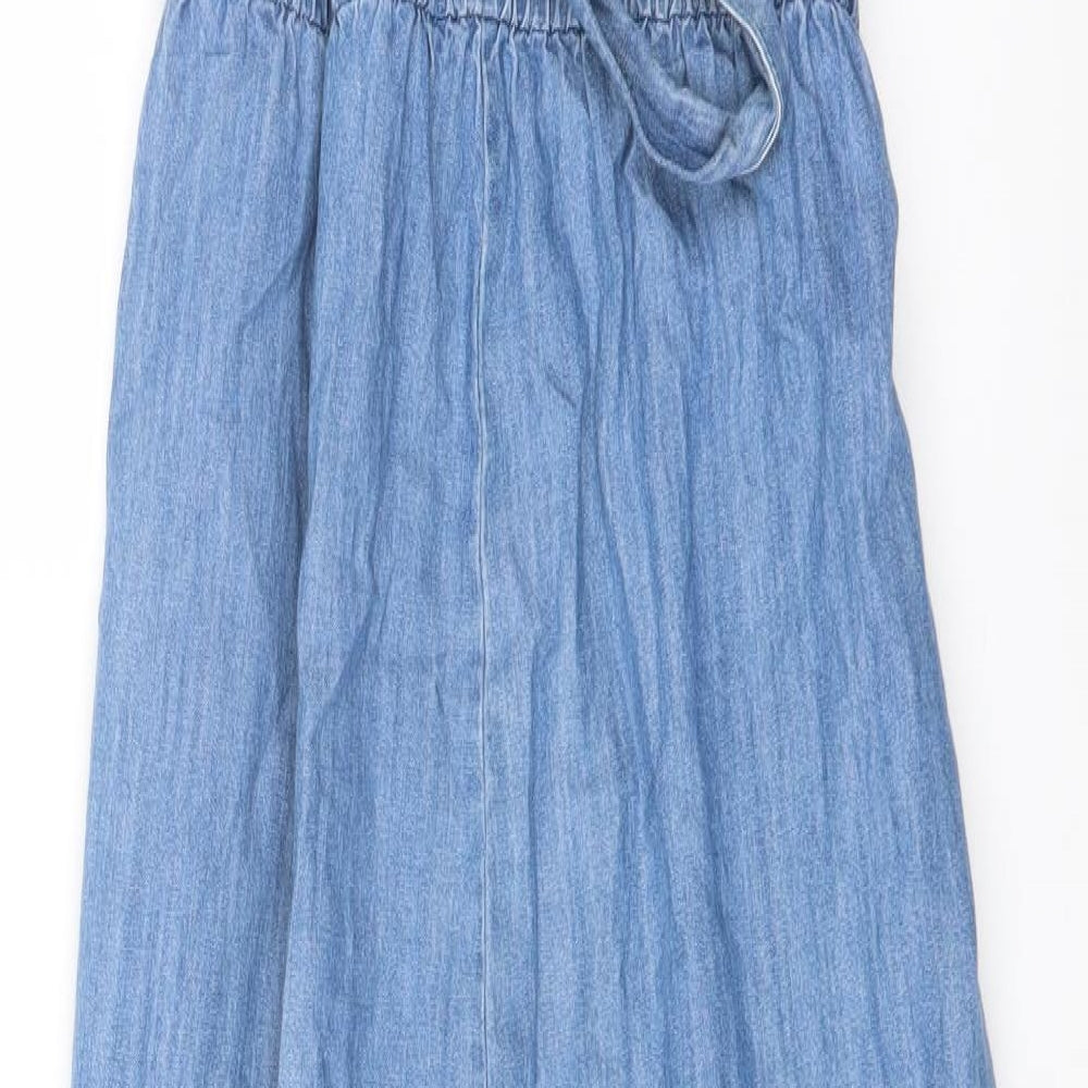F&F Womens Blue Cotton Jumpsuit One-Piece Size 16 Button