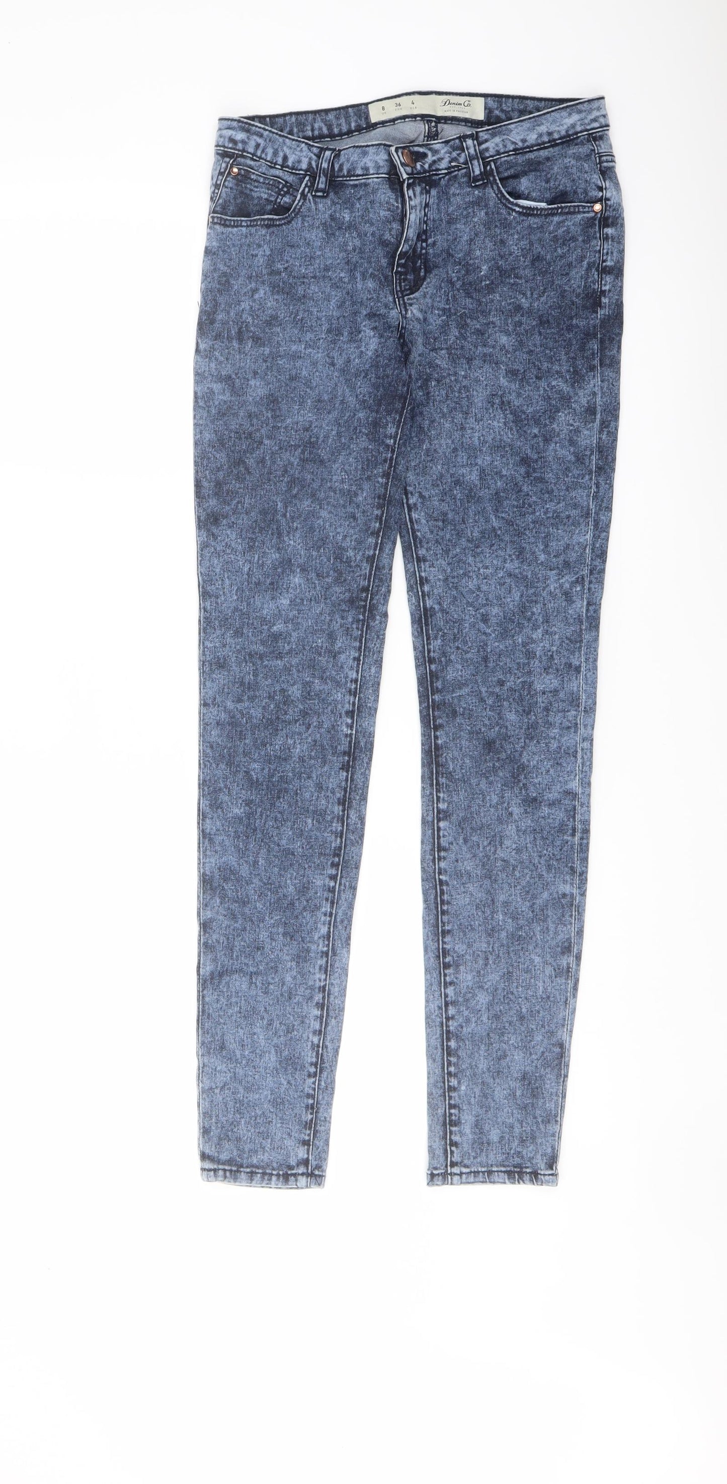 Denim & Co. Womens Blue Cotton Jegging Jeans Size 8 L28 in Regular Button
