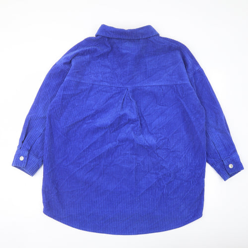 Denim & Co. Womens Blue Jacket Size 14 Button
