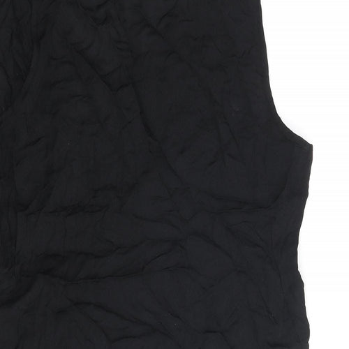 H&M Womens Black Animal Print Viscose Camisole Blouse Size 8 V-Neck - Snake Print Wrap Style