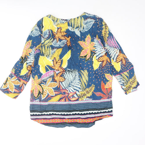Tinta Womens Multicoloured Floral Viscose Basic Blouse Size 12 V-Neck