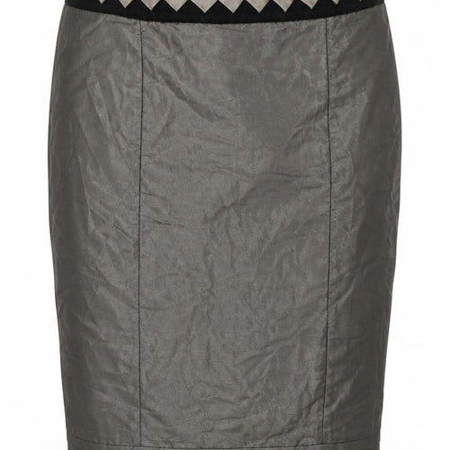 NEXT Womens Black Polyester Straight & Pencil Skirt Size 30 in Zip - Velvet Waistband Detail
