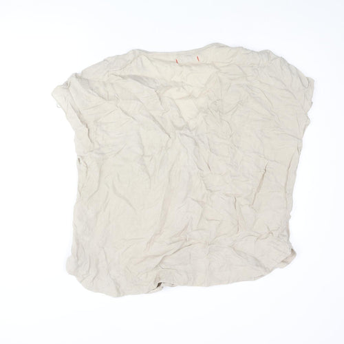 Per Una Womens Beige Cupro Basic Blouse Size 20 V-Neck