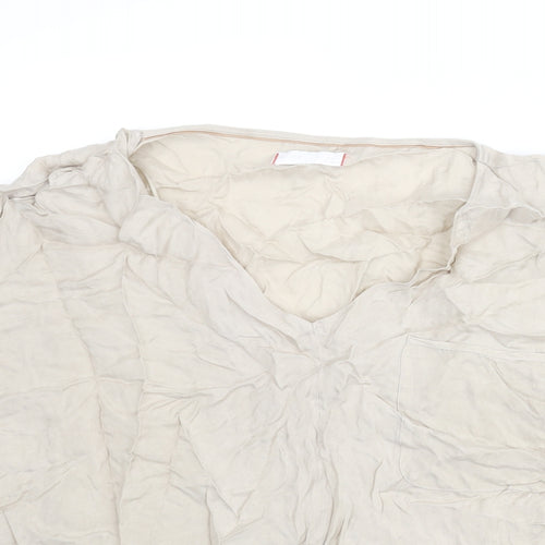 Per Una Womens Beige Cupro Basic Blouse Size 20 V-Neck