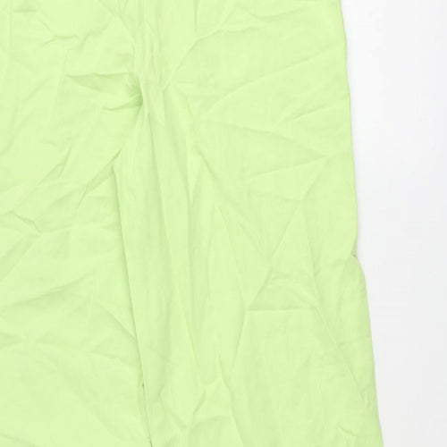 Zara Womens Green Polyester Trousers Size M L34 in Regular Zip