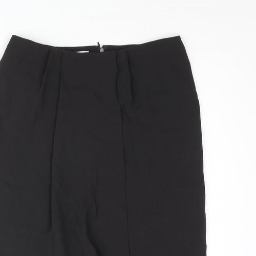Max Mara Womens Black Cupro Straight & Pencil Skirt Size 10 Zip - Wrap Style