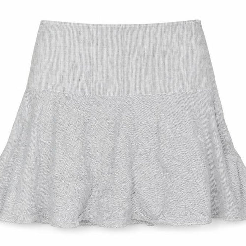Marks and Spencer Womens Blue Striped Linen A-Line Skirt Size 12 Zip