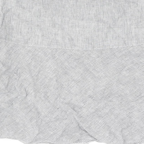 Marks and Spencer Womens Blue Striped Linen A-Line Skirt Size 12 Zip