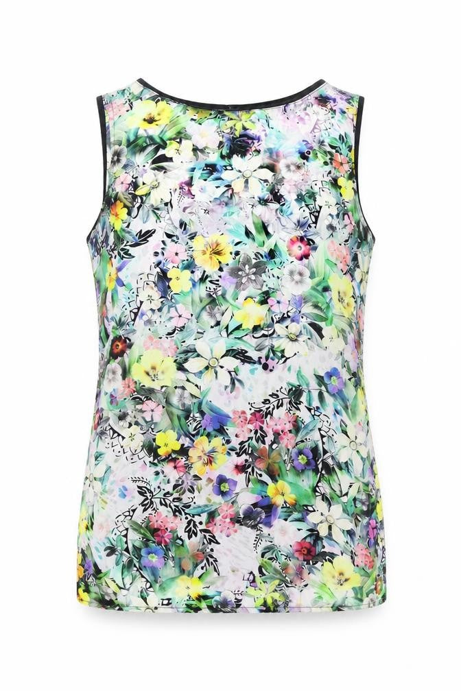 Warehouse Womens Multicoloured Viscose Camisole Blouse Size 12 Round Neck - Floral Front Print